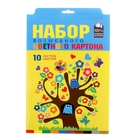 Картон цветной А4, 10 листов, 10 цветов "Дерево творчества" волшебный (золото и серебро) - Фото 1