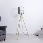 Торшер «Лофт», E27, 40 Вт, чёрный-золото, 24.5×24.5×140 см - Фото 1