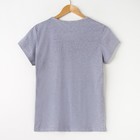 Футболка женская с круглым воротом, цвет серый меланж, размер 50 - фото 54707178