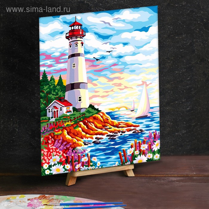 Картина по номерам на холсте с подрамником «Маяк у моря», 30 х 40 см - Фото 1