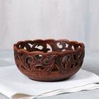 Конфетница "Глинка", резка, красная глина, 16*16*8 см, микс - Фото 1