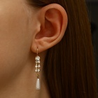 Серьги с жемчугом «Колосок» капля, цвет МИКС - Фото 2