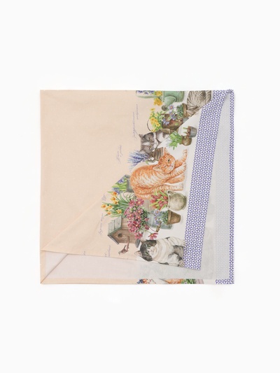 Скатерть Этель «Уютные коты», 220×147 см, 100% хлопок, саржа 190 г/м²