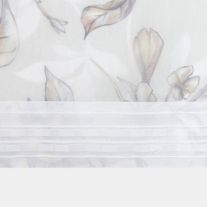 Тюль с подхватом и ламбрекеном "Floral mood" 250х200см, 100% п/э, вуаль - фото 1907051092