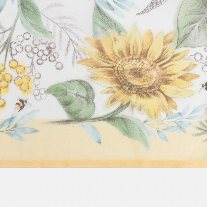 Тюль с подхватом и ламбрекеном "Солнечные цветы" 250х200см, 100% п/э, вуаль - фото 1908509322