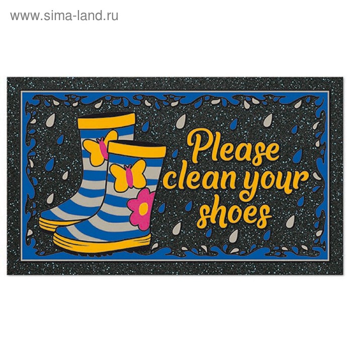 Коврик придверный Format Kolor «Вытирайте обувь!», 40 х 68 см - Фото 1