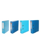 Папка-регистратор А4, 75 мм, ПВХ, тиснение «лен», металлическая окантовка, карман на корешок, собранная, голубая, в оттенке МИКС - Фото 3