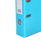 Папка-регистратор А4, 75 мм, ПВХ, тиснение «лен», металлическая окантовка, карман на корешок, собранная, голубая, в оттенке МИКС - Фото 4