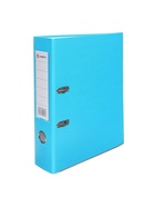 Папка-регистратор А4, 75 мм, ПВХ, тиснение «лен», металлическая окантовка, карман на корешок, собранная, голубая, в оттенке МИКС - Фото 6