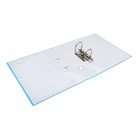 Папка-регистратор А4, 75 мм, ПВХ, тиснение «лен», металлическая окантовка, карман на корешок, собранная, голубая, в оттенке МИКС - Фото 7