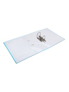 Папка-регистратор А4, 75 мм, ПВХ, тиснение «лен», металлическая окантовка, карман на корешок, собранная, голубая - Фото 7