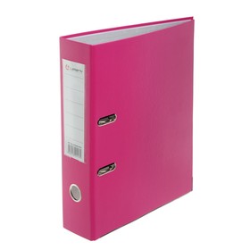 Папка-регистратор А4, 75 мм, Calligrata, полипропилен, металлическая окантовка, карман на корешок, собранная, розовая