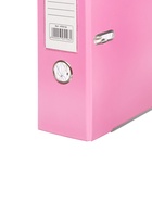 Папка-регистратор А4, 75 мм, ПВХ, тиснение «лен», металлическая окантовка, карман на корешок, собранная, собранная, темно-розовая - Фото 2