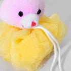 Мочалка детская с мягкой игрушкой Доляна «Зверята», 20 гр, игрушка и цвет МИКС - фото 8222202