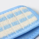 Мочалка для тела Доляна «Шашки», длинная, 70 см, голубая - Фото 2