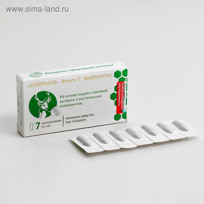 Свечи Добродея Фунго с каштаном, от геморроя №7×1.0 г - Фото 1