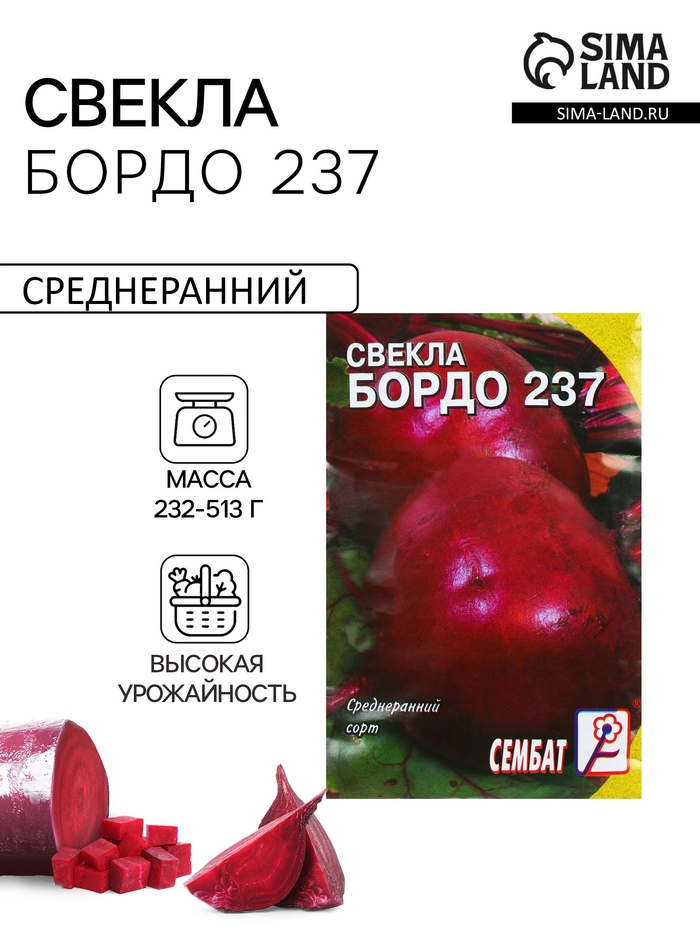Семена Свекла "Бордо 237", 1 г - Фото 1