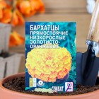 Семена цветов Бархатцы прямостоячий низкорослый золотисто-оранжевый, О, 0,1 г - Фото 1