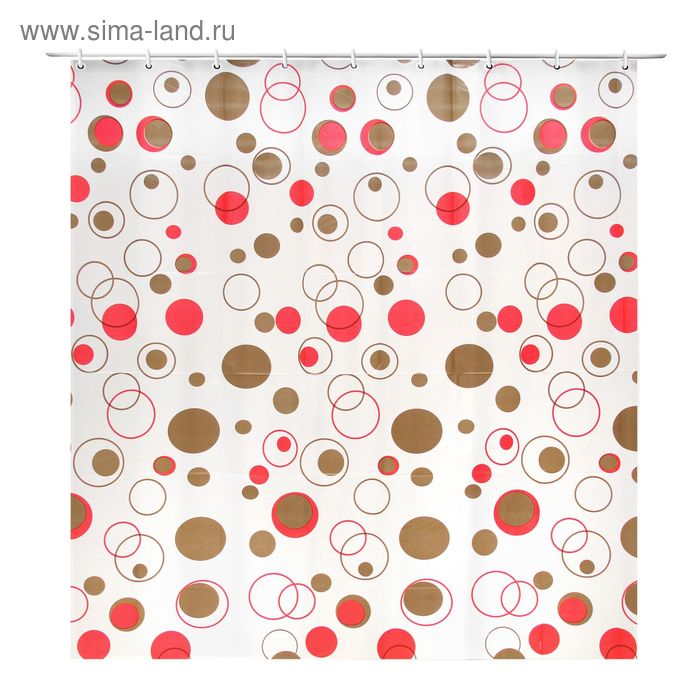 Штора для ванны Доляна «Кружочки», 180×180 см, EVA - Фото 1