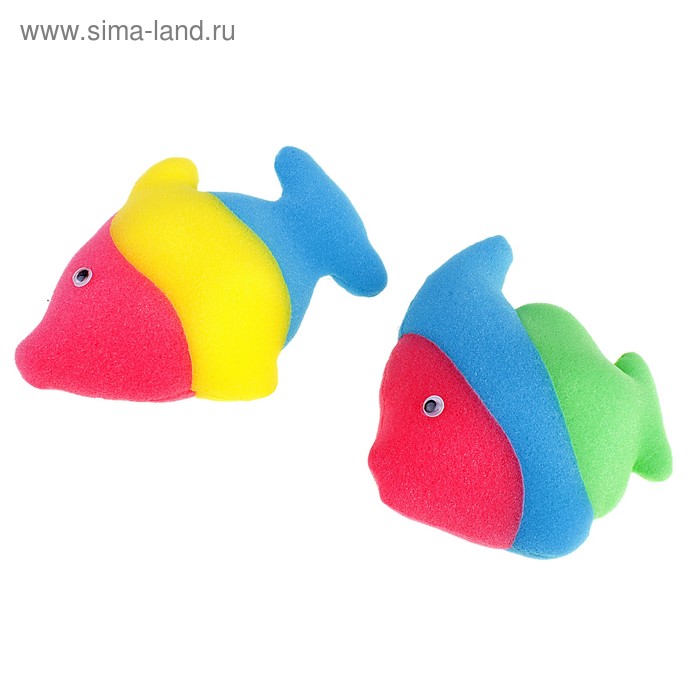 Губка для тела Доляна «Весёлый зоопарк. Пузатые рыбки», цвет МИКС - Фото 1