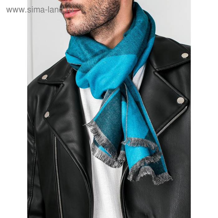 Шарф мужской 30×180 см, синий - Фото 1