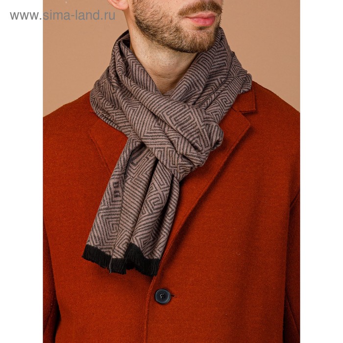 Шарф мужской 30×180 см, коричневый - Фото 1