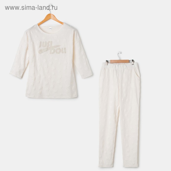 Костюм женский (джемпер,брюки) «Живанши», цвет белый, размер 52 - Фото 1
