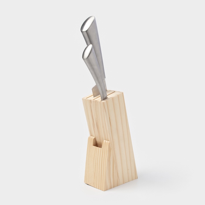 Подставка для ножей Доляна, 11×6×20 см, дерево - Фото 1