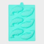 Форма для выпечки Доляна «Золотая рыбка», силикон, 24×16,5 см, 6 ячеек (9,5×4,5×2 см), цвет мятный - Фото 3