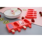 Форма для мороженого Доляна «Эскимо в глазури», силикон, 18.5×12.3×2.5 см, 4 ячейки, синяя - Фото 8