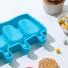 Форма для мороженого Доляна «Эскимо в глазури», силикон, 18,5×12,3×2,5 см, 4 ячейки, цвет МИКС - Фото 3