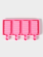 Форма для мороженого «Венеция», силикон, 19.6×11×2.4 см, 4 ячейки, розовая - Фото 3