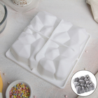 Форма силиконовая для муссовых десертов и выпечки Доляна «Диамант», 18×18 см, цвет белый - фото 8904110