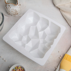 Форма силиконовая для муссовых десертов и выпечки Доляна «Диамант», 18×18 см, цвет белый - Фото 3