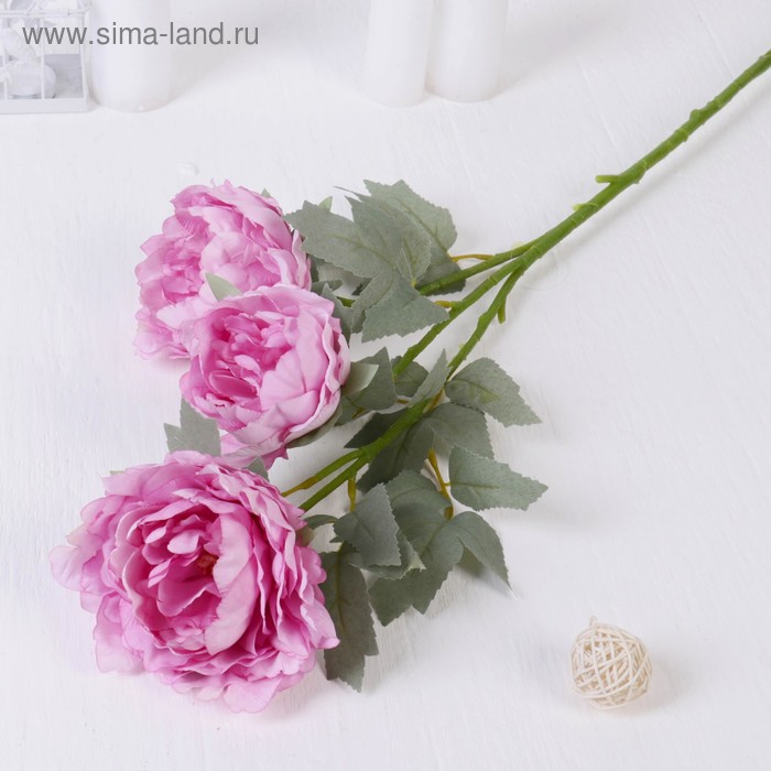Цветы искусственные "Пион Лунная река" 12*85 см, сиреневый - Фото 1