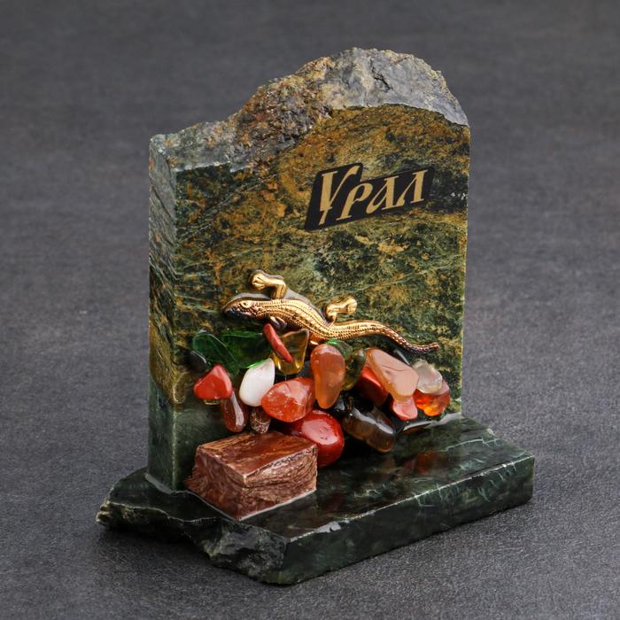 Сувенир-скол "Ящерица", с камнями, малый, микс - Фото 1