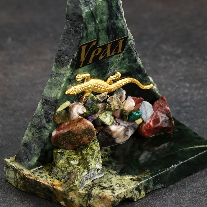 Сувенир-скол "Ящерица", с камнями, малый, микс - фото 1927512226