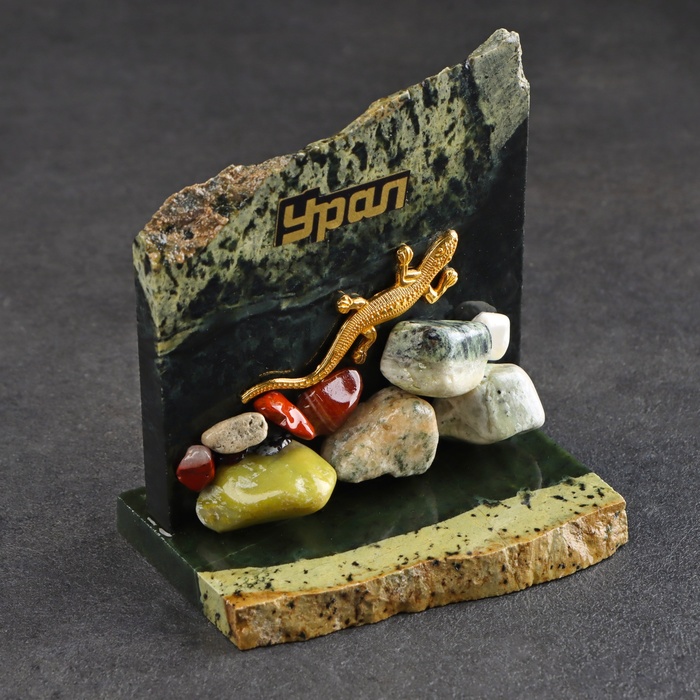 Сувенир-скол "Ящерица", с камнями, малый, микс - фото 1927512227