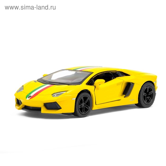 Машина металлическая Lamborghini Aventador LP 700-4, 1:38, открываются двери, инерция, цвет жёлтый - Фото 1