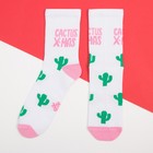 Набор новогодних женских носков "Кактусы" р. 36-40 (23-25 см), 2 пары - Фото 3