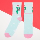 Набор новогодних женских носков "Кактусы" р. 36-40 (23-25 см), 2 пары - Фото 4