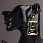 Серьги металл "Атмосфера" три квадрата, цвет золото - фото 25737309