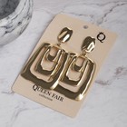 Серьги металл "Атмосфера" три квадрата, цвет золото - фото 25737310