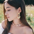 Серьги металл «Атмосфера» капля в капле, цвет золото - фото 24349864