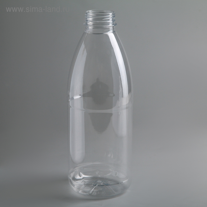 Бутылка пластиковая одноразовая молочная «Универсал», 1 л, с широким горлышком 0,38 см, цвет прозрачный - Фото 1