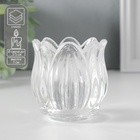 Стеклянный подсвечник на 1 свечу «Подснежник», прозрачный, 7×7×7 см 4543458