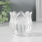 Стеклянный подсвечник на 1 свечу «Подснежник», прозрачный, 7×7×7 см 4543458