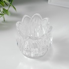 Стеклянный подсвечник на 1 свечу «Подснежник», прозрачный, 7×7×7 см 4543458