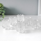 Стеклянный подсвечник на 1 свечу «Подснежник», прозрачный, 7×7×7 см 4543458