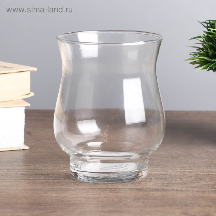 Стеклянный подсвечник на 1 свечу «Вазон», прозрачный, 11.5×9×9 см